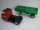  Buldog retro hračka tahač s návěsem Červená kabina, zelené násta 